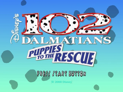 102 Dalmatians title screen for Sega Dreamcast